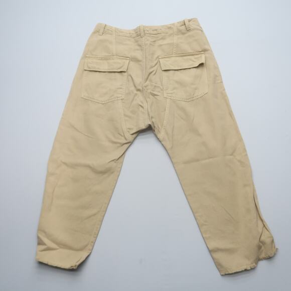 Nili Lotan Womens Luna Pants Size 10 Beige Drop Crotch Linen Blend Trousers - Picture 3 of 13